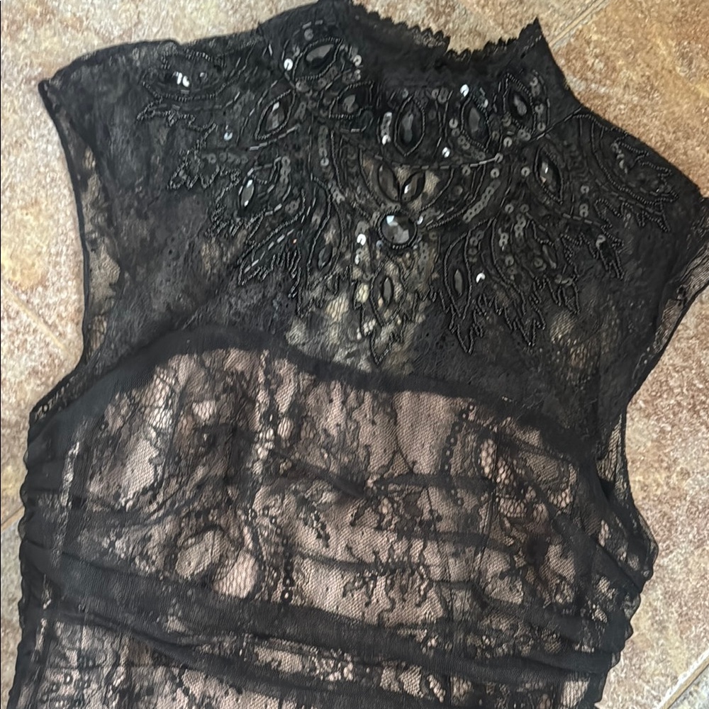 bebe Black Lace Mini Dress